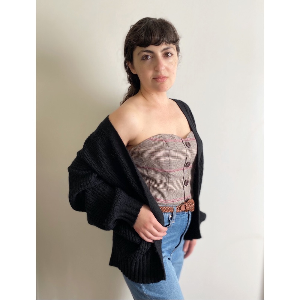 Corset style checkered top
